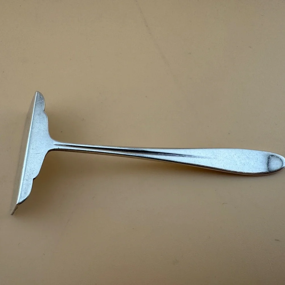 Vintage/Antique Silver Plated Baby Food Pusher with Monogram